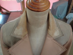失敗した革のジャケットを、再施工でキレイにしました。