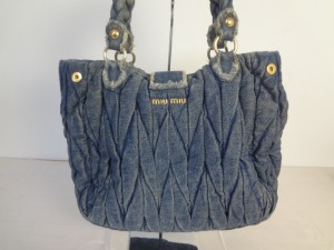 ミュウミュウのデニムバッグを、青に染め直し！！