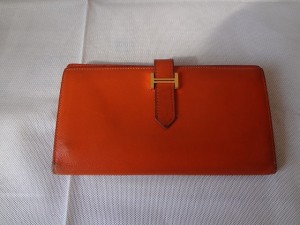 【HREMES】　エルメス　オレンジの財布の修理&リペアを依頼されました。