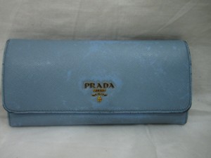 【PRADA】プラダの長財布　サフィアーノカーフの汚れ黒ずみをクリーニング修理事例