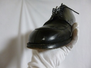 革靴（ビジネスシューズ）修理／裂け破れ補修&ツヤ調整を鹿児島市犬迫町より御依頼頂きました。