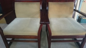 【椅子張替え】モリシゲ　数十年ご愛用の椅子　ウレタン＋生地交換しました！