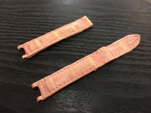 【Cartier】カルティエ　クロコダイル腕時計ベルト　色褪せ補修