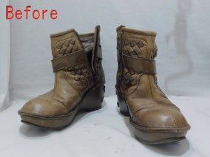 色落ちしたブーツを修理!! 革靴・ブーツリペアの革研究所豊橋店